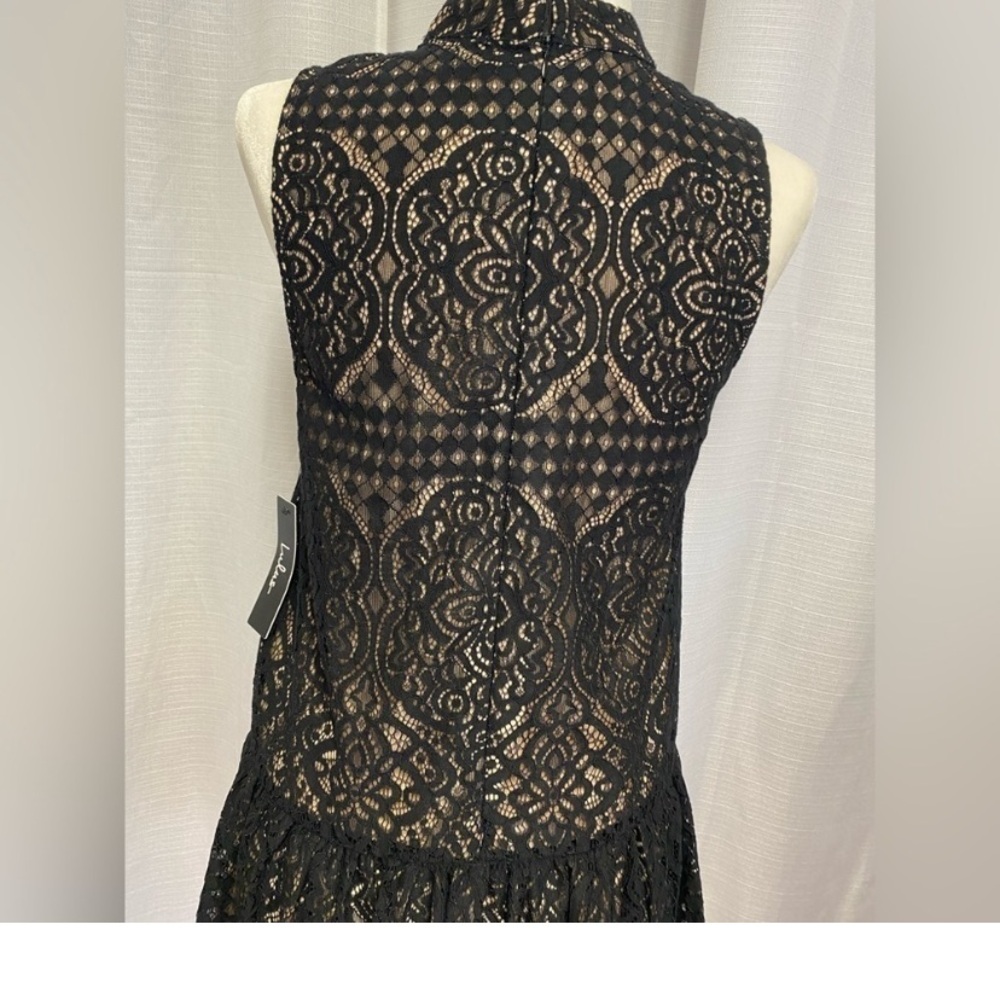 Lulu's nwt Black and nude lace sleeveless Mini Dress small - Picture 6 of 9